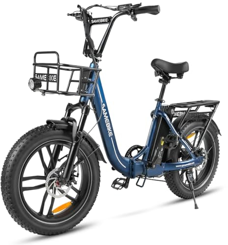 SAMEBIKE 20 Zoll E Bike Elektrofahrrad E-Fahrrad 250W 36V/13Ah City EBike Mit Vorderer Korb Hinteres Gestell Maximale Reichweite 60-120KM