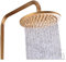 Konfiur Antik Messing Duschsystem, Duscharmatur Gold Duschgarnitur Set mit 8 Zoll Regendusche Duschkopf und Handbrause Regendusche Duschsystem Höhenverstellbar 70~120cm