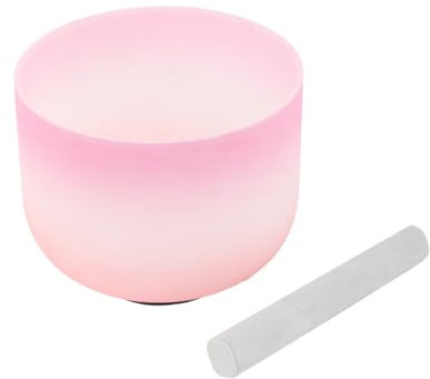 ECUTEE 8 Inch Crystal Singing Bowl F Chakra Bowls For Sound Healing Heart Meditation Prayer Yoga Relaxation, Pure Quartz Singing Bowl Sound Therapy Musicalinstruments with Mallet