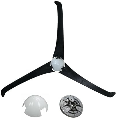 Windradflügel für Windgenerator, 60 cm Länge, Kunststoff/Glasfaser, Aluminium-Nabe (Schwarz)