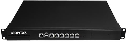 AIOPCWA 1U Firewall Appliance B250 Core i7 8700, 6 x i225V 2.5GbE LAN Firewall Hardware VPN Router PC, 16GB RAM 512GB SSD OPNsense Hardware 19”Rackmount for Homelab with VGA, SIM