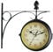 Sharplace Doppelseitige Bahnhofsuhr, Wanduhr mit dekorativer Wandhalterung, Gartenuhr zur Wandmontage für den Außenbereich, Schlafzimmer, Bürodekor