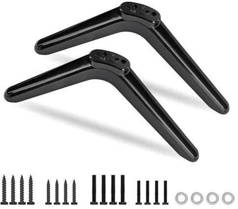 Lot De 2 Pieds De Piédestal De Base Tv Universels, Pieds De Support Tv Universel, Pieds De Socle Tv Universels Pour Table, Pied Tv Universel Noirs, Pieds De Rechange Avec Vis, Pour 32/40/49/50/55 Zoll