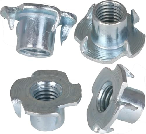 Einschlagmuttern M8 x 12 mm, 30 Stück Schlagmuttern aus Kohlenstoffstahl mit 4 Einschlagspitzen Für Holz, Kunststoff & Metall DIN 6930 / ISO 6930 Konform Inkl. Aufbewahrungsbox