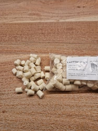 100 Stück 9mm Filz-Laufreiniger Pellets Filzreiniger für Kaliber 9mm para Luger .38 357 Magnum, Pistolen Revolver und großkaliber Gewehre zum Reinigen pflegen und Ölen für den Waffen-Lauf.