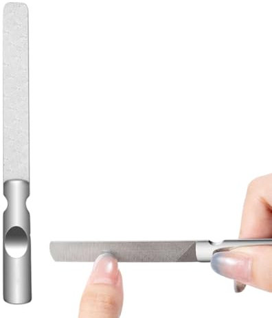 Edelstahl Nagelfeile, Hochwertige Nagelfeile, Saphirnagelfeile Fein/Grob, für Maniküre und Pediküre | Saphirfeile mit grober und feiner Belagseite