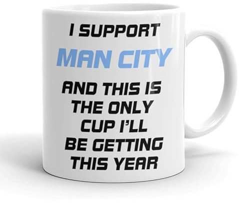 VIROSA Funny Football Mug – “Only Cup I’ll Be Getting This Year” – Gift for Man City Fans, Dad, Friend or Colleague – 11oz Ceramic Coffee Cup – Funny Xmas, Birthday, Father’s Day Present