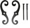 ZWEquipint Ensemble de quincaillerie pour volet roulant en métal style S, noir résistant aux intempéries, avec vis d'installation