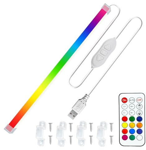 MDee COB LED Under Cabinet Strip Light with Remote, RGB Dimmable, 1M