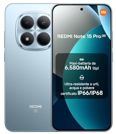 XIAOMI REDMI Note 15 Pro 5G Smartphone 8+512GB Azul Glaciar Cámara de 200MP