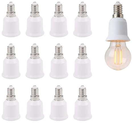 LNGJIN 12 pezzi Adattatoredibaseperlampada,AdattatoreperbaseLampada,E27 a E14 Adapter,AdattatorePortalampada Lampadine a LED,Adattatore portalampada E14 a E27,per lampade a LED, a incandescenza e CFL