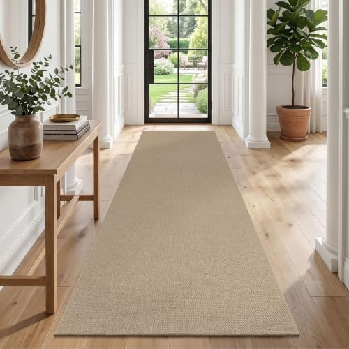 SHACOS Teppich Läufer 60x300 cm Läufer Flur rutschfest Teppichläufer Flurläufer Küchenteppich Waschbar Flur Teppich Läufer für Eingang, Küche, Wohnraum, Braun