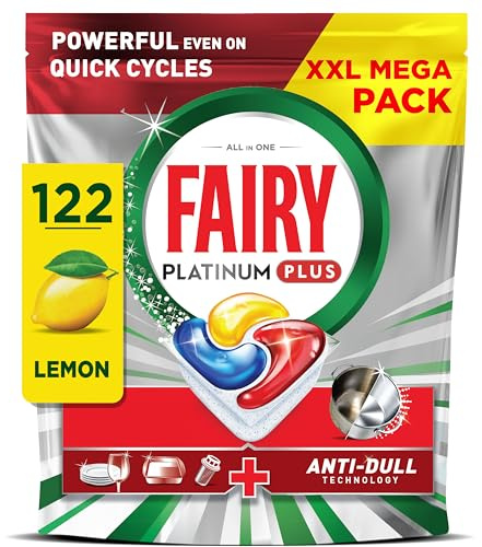Fairy Platinum Plus Dishwasher Tablets Lemon, 122 Capsules
