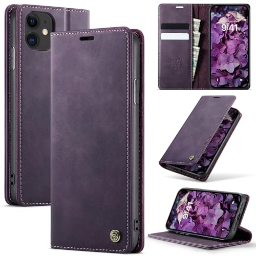 Cracedily Cover per iPhone 11 Case, Libro Custodia Portafoglio Premium Pelle PU, Slot Scheda, RFID Shieldon, Chiusura Magnetico Aletta Antiurto Case Custodia per Apple 11, Viola