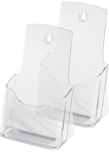 SIGEL LH313 Tisch-Prospekthalter DIN lang-A6 aus hochwertigem Acryl, 2-er Pack - Prospektständer
