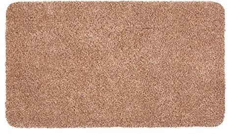 Schmutzfangmatte innen waschbar 75x130 cm – Sauberlaufmatte beige 100% Baumwolle Matte - Entra SAUGSTARK - rutschfeste Fußmatte pflegeleicht