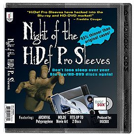 DISC SOX 25 Pack HiDef Pro Disc Sleeves, Polypropylene, Black, Blu-Ray Disc Storage, Dust Resistant, Easy Insertion, Home Entertainment, Home Office, Travel