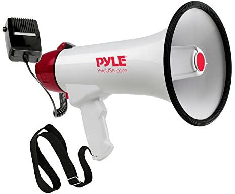 Pyle Megaphon mit Sirene, Signalhorn – Siren Megaphone – Megafon Kinder & Erwachsene 40W, Faltbare Handsirene als Polizei Sirene, Fußball Hupe & Tröten zum Anfeuern Sport, Megaphone Laut bis zu 915m