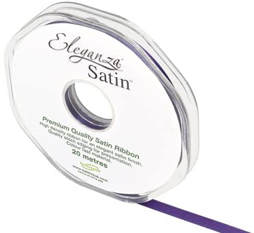 ELEGANZA Double Faced Satin Ribbon 6mm x 20m Plum No.49