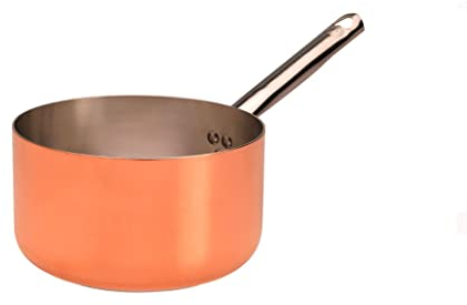 Pentole Agnelli Linea Induzione Casseruola Alta con Manico in Acciaio, Marrone, 20 cm