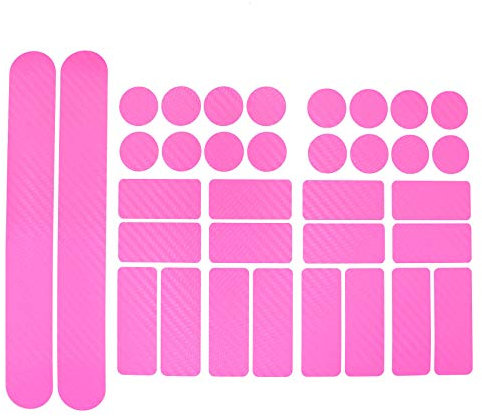 34 Teiliges Fahrrad Rahmen Schutzfolie Folie Aufkleber Schutz MTB BMX Kette Lackschutzfolie - Finest Folia K098 K100 (Carbon Rosa)
