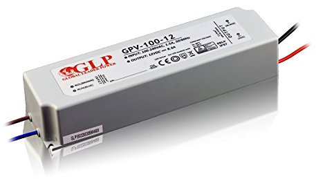 GLP professionnel LED Transformateur 12 V DC 8,3 A 99,6 W, étanche IP67, variateur antspannung TÜV, mm, – TBTS, ce, types de protection : Protection contre les courts-circuits, parasurtenseur, les