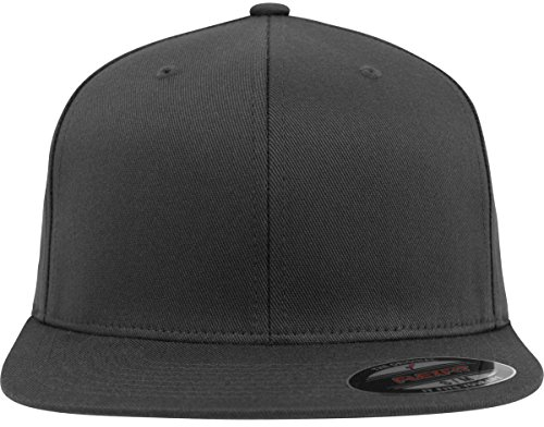 Flexfit Unisex 6277FV-Flexfit Flat Visor Kappen, Darkgrey, L/XL