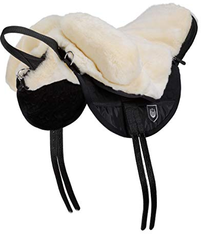 Werner Christ Fellsattel Premium Plus Hochwertiger baumloser Lammfellsattel in Handarbeit gefertigt, Bare-Back-pad, Pferde-Sattel aus echtem Lammfell in Natur, Gr. Warmblut