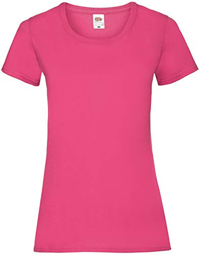 Fruit of The Loom Camiseta Valueweight 5 para Mujer, Rosa (Fucsia 57), 44