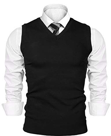 iClosam Pullunder Herren V-Ausschnitt Strickweste Ärmellose Strick Weste Pullover Regular Fit Männer Strickjacken Tanktops