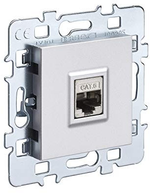 Prise rj45 - Prise Ethernet - Bloc prise - Prise rj45 cat 6 - Prise ethernet murale - Prise murale - Gamme Casual - Mécanisme Rj45 + Cache Mécanisme Alu + Support Métal - Debflex