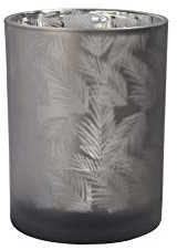 sompex Awhia Windlicht Vase Farne, Farbe:Silber-braun, Größe:10 x 10 cm (S)