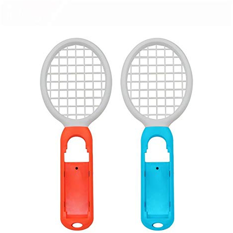 OSTENT 2er Pack Tennisschläger Mario Griffhalter für Nintendo Switch Joy-Con Controller Farbe Rot und Grün