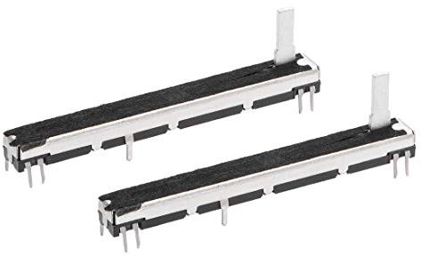 2 Stück Fader Variable Widerstände 75 mm Potentiometer rechts B103 10 K Ohm Linear Doppel-Potentiometer für Skala Tuning