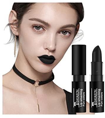 Schwarzer Lippenstift Matt Samt Wasserfest Langlebige Hochpigmentiert Antihaft-Tasse Dunkle Farbe Lippen Make-up