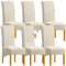 SHENGYIJING 1/2/4/6 PCS Diamond Lattice FStretch wasserdichte XL Stuhlhussen für Esszimmer, Spandex Large Dining Chair Husses High Back Jacquard Dining Chair Covers (Beige,Set of 6)