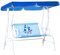 Outsunny Kinder Hollywoodschaukel 2-Sitzer Kinderschaukel mit verstellbarem Sonnendach Gartenschaukel für 3-6 Jahre Kinder Metall Blau 110 x 74 x 113 cm