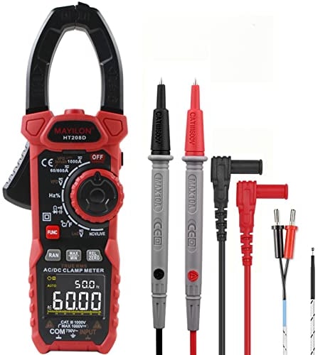 HT208D Multimetro True-RMS, Pinza Amperometrica con Funzione di Corrente di Spunto, VFD, NCV e RAN, Misura AC/DC Tensione e Corrente, Capacità, Resistenza, Diodi, Continuità, Valore Relativo, LowZ