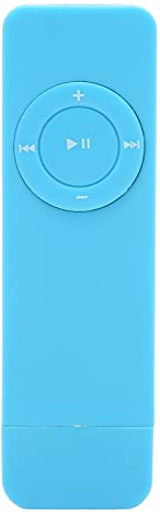 Goshyda Lettore MP3, Scheda di Memoria 64G Massimo 180 mAh Batteria Senza Perdita di Suono Decodificato Mini Lettore Musicale Tascabile per Studenti Che Corrono in Viaggio(Blu)