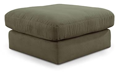 CAVADORE XXL-Hocker Fiona / Mega Beistellhocker mit weicher Polsterung / Quadratisch / 97 x 90 x 97 / Cordstoff Altrosa