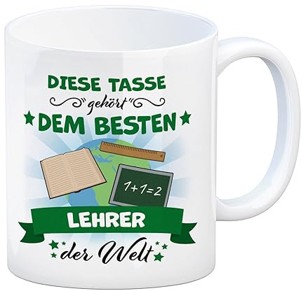 Bester Lehrer der Welt Kaffeebecher diese Tasse als tolle Geschenkidee für Kollegen oder Freunde die ihren Beruf über alles lieben