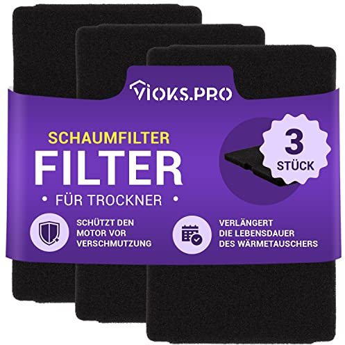 Vioks.pro 3x Trockner Filter 240x155mm Ersatz für Beko 2964840200, Beko Filter Trockner Beko Wärmepumpentrockner Filter, Beko DH8534GX0 Filter