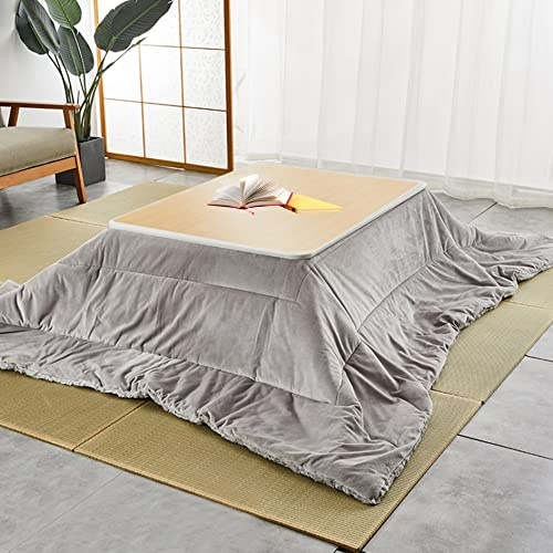 Kotatsu Tisch Heizung 4 Stück Set,mit Decke Teppich Heizung,Japanese Warm Table Tatami,Schreibtischheizung Kunststoff Gartentisch Balkontisch Niedrigen Tische,für Wohnzimmer ( Color : Gray1 , Size : 7