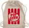 Turnbeutel Rucksack - Karneval & Fasching - Taschen - Popcorn Motiv I Witziges Popcorn Kostüm selber machen I Pop Corn I Puffmais - Unisize - Naturweiß - karnevalsbeutel faschings popkorn