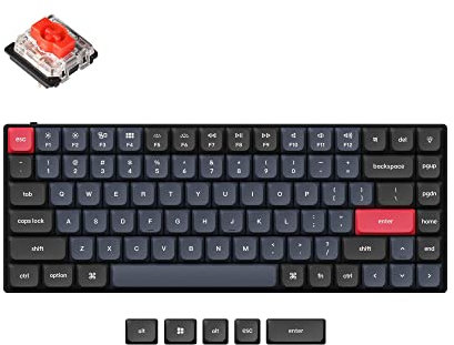 Keychron S1 Ultra-schlankes 75% US-Layout QMK Benutzerdefiniert Mechanische Tastatur mit Kabel Hot-swap-fähige 84 Tasten RGB-LED-Hintergrundbeleuchtung Niedriges Profil Gateron Roter Schalter