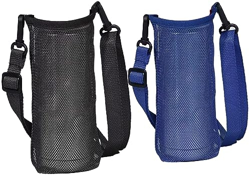 NHCDFA Water Bottle Sling, Water Bottle Holder, Mesh Water Bottle Pouch Water Bottle Holder Adjustable Shoulder Strap, Water Bottle Carrier Bag Outdoor Camping Hiking Gym (2 Pcs) (WANGDAISP02HYUK)