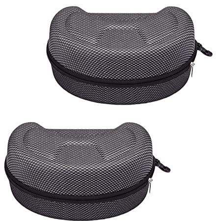 SUNTRADE Large Hard Sports Glasses Case, Snow Goggles Box, Sports Glasses Storage Holder, Protective Goggle Case，2pcs