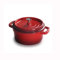 OQHAIR Cacerola esmaltada Cacerola de Hierro Fundido con Tapa, Mini Cocina Redonda u Utensilios de Cocina u Utensilios de Cocina, Rojo