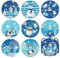 8 Pcs Diamond Painting Untersetzer Winter Blau DIY Diamond Art Painting Set 5D Diamant-Malsets Untersetzer mit Halter Diamond Untersetzer Weihnachtsdekoration Schneemann Untersetzer (StilA)