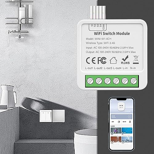 per Tuya Home Smart Switch, Interruttore Interruttore Intelligente WiFi, Interruttore Modulo Automazione Domotica a Vie, Modulo Interruttore Intelligente
